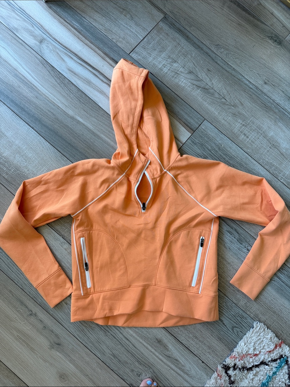 DSG Orange Women's Hooded Pullover with Zipper Pockets